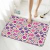 Boho Ombre Floral Botanical Purple Bath Mat Diatomaceous Quick Drying Shower Mat Non-Slip Super Absorbent Mat 24''x16'' view 4