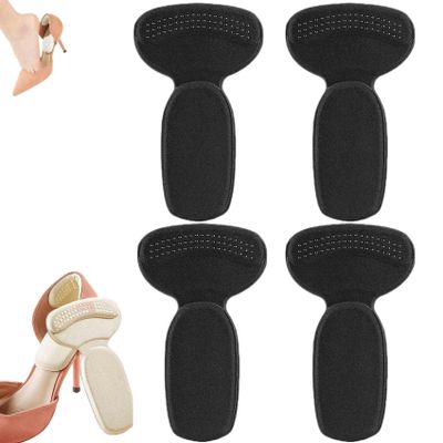 Anti-Slip Heel Liners Soft Cushion Heel Protector Pads for Women Men Shoes, Reusable Soft Heel Grips or Inserts for Big Shoes, Stop Heel Slip and Blister, All-Day Comfort for Any Shoes (2 Pairs-Black)