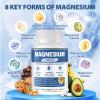 1000mg Magnesium Complex 8 in 1 for Women & Men Magnesium Glycinate, Citrate, Malate, Taurate, Oxide, Carbonate, Aspartate, Orotate Vegan Non-GMO, for Sleep, Fatigue & Heart Health, 120 Capsules view 2