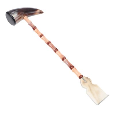 TOYZFRIENDY Ox Horn Back Massager Hammer 35-38cm Multi-Function Body Massager Scratcher Portable for Outdoor Itchy Relief and Muscle Relaxation