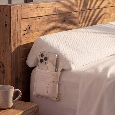 Novabright 72"x8"x5" Bed Wedge Pillow Gap Filler for Headboard Gap Filler Bed Wedge Pillow with Side Pocket Gaps Mattress Wedges Gaps Fillers to Stop Items Falling Down, Removable & Washable (White)