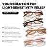 Murddoa Rose Tinted FL-41 Migraine Glasses for Light Sensitivity and Photophobia,Indoor/Outdoor Fluorescent LED Eyewear (50% Tinted,Coffee Brown Frame) view 2
