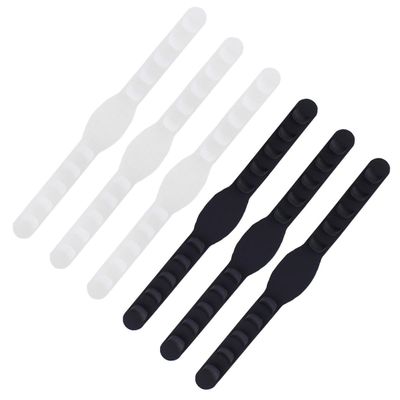 BETOOKY 6pcs Mask Hanging Hooks Ear Rear Protective Silicone Bands Adjustable Mask Strap Extenders with 3 Black and 3 Bands