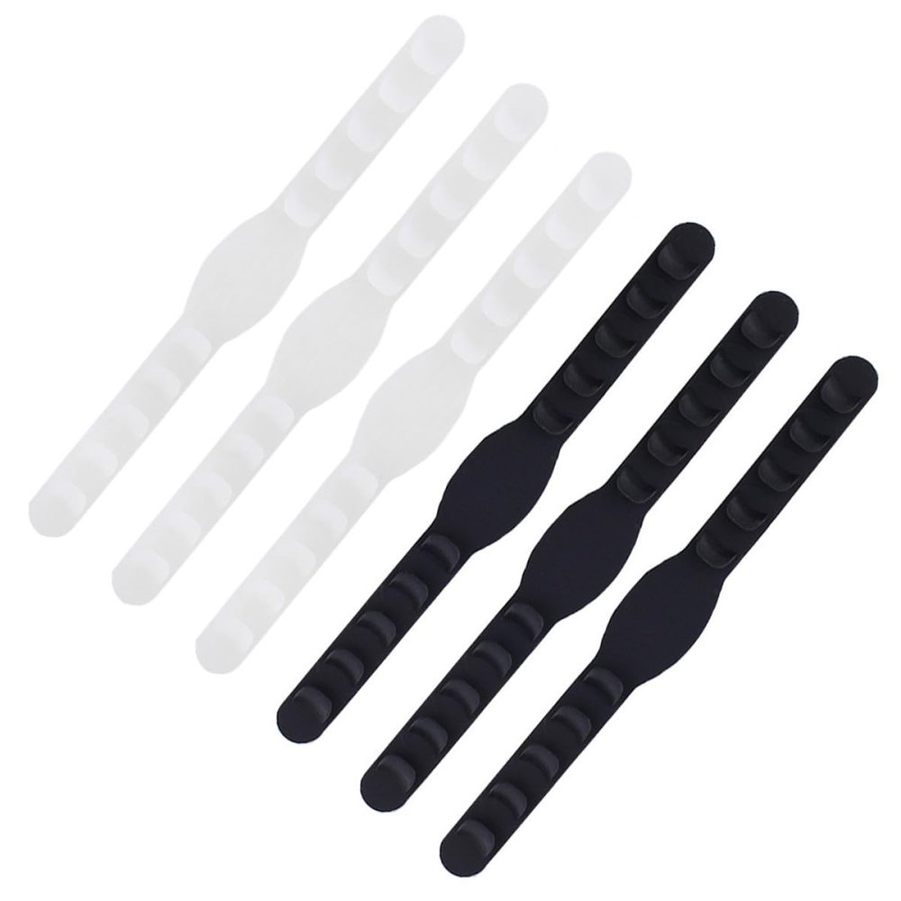BETOOKY 6pcs Mask Hanging Hooks Ear Rear Protective Silicone Bands Adjustable Mask Strap Extenders with 3 Black and 3 Bands