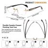 Frameless Reading Glasses Anti-Blue Light Clear Lens Rimless Blue-Light Glasses Eyewear with Diamond-Cut Edge for Men Women view 2