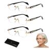 Frameless Reading Glasses Anti-Blue Light Clear Lens Rimless Blue-Light Glasses Eyewear with Diamond-Cut Edge for Men Women view 1