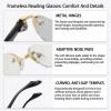 Frameless Reading Glasses Anti-Blue Light Clear Lens Rimless Blue-Light Glasses Eyewear with Diamond-Cut Edge for Men Women view 3