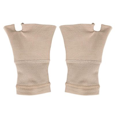 RUNROTOO Arthritis Compression Fingerless Gloves, Elastic Breathable Hand Support Gloves, Flesh Tone S, Anti-skid Support for Sports and Daily Wear