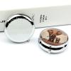 Elephants Pill Box 3 Compartment Round Metal Pill Organizer Portable Mini Travel Medicine Case with Mirror Cute Medicine Container Holder for Pocket Purse view 4