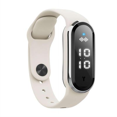 Buzz Defense Bracelet, Rechargeable Waterproof Adjustable Wristband with 3 Adjustable Modes, Digital Light Display for Outdoor Travel & Night Rest, Silent Long-Lasting Protection (White)