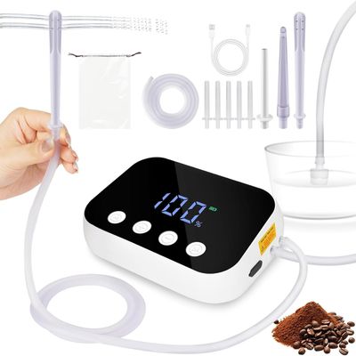 Electric Enema Kit for Unisex-100-Level Pressure Adjustment & Water Flow Control with LCD Display-Professional Detox Colon Cleansing System for Organic Coffee Enema - 8 Nozzles, 3 Hoses & Storage Bag