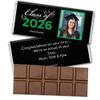 36 Pack Personalized Graduation Class of 2026 Belgian Milk Chocolate Candy Bar Party Favors For Senior Gifts, Table Decoration, Dessert Tables & More - Green view 1