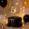 Gold Acrylic Number 50 Cake Topper for 50th Birthday,Happy 50 Birthday Cake Charm,Fiftieth Theme for Golden Wedding Birthday Anniversary Celebration Ideas Cake Decorating for Him Her view 3