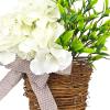 Sclmgo Cream Hydrangea Door Hanger Front Door Flowers Basket for Home Decor Outside view 2