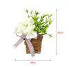 Sclmgo Cream Hydrangea Door Hanger Front Door Flowers Basket for Home Decor Outside view 3