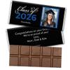 36 Pack Personalized Graduation Class of 2026 Belgian Milk Chocolate Candy Bar Party Favors For Senior Gifts, Table Decoration, Dessert Tables & More - Blue view 1