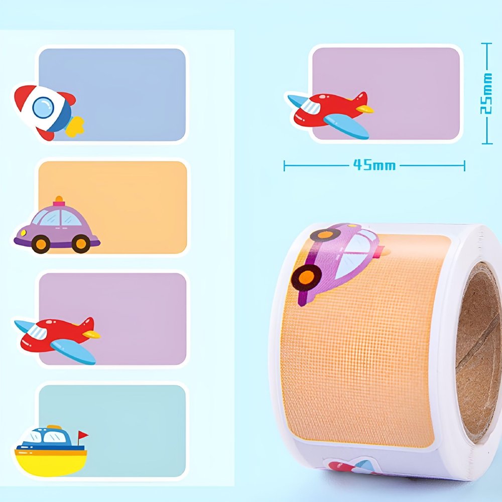100/280Pcs/Roll Portable Gift Self-Adhesive Cartoon Style School Waterproof Name Sticker Labels Sticker Student Stationery Tag Sticker