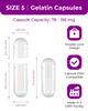 MipaLien Empty Gelatin Capsules Size 5-1000 Count Bovine Bone Gel Capsules Empty | Quick Dissolve | All Size | for Powder & Liquid DIY Filling view 2