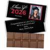 12 Pack Personalized Graduation Class of 2026 Belgian Milk Chocolate Candy Bar Party Favors For Senior Gifts, Table Decoration, Dessert Tables & More - Red view 1