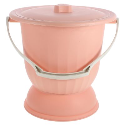 Baluue Thickened 6.5l Chamber Pot with Lid, Odor-Resistant Night Urinal Bucket for Home Use, Large Pink Urine Bedpan Suitable for Elderly Patients and Bedside Bathroom Aid