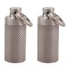 SHOWERORO Waterproof Metal Pill Fob Container 2pcs Portable Small Titanium Color Emergency Medication Holder for Travel and Daily Use view 1