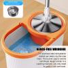HSDXBA Spin Mop Bucket Set for Home - 360 Spinning Mop and Bucket with Detachable Splash Guard Spin Basket - Floor Cleaning System for Hardwood, Wood, Laminate, Tile,1 Mop Pads Refill view 3