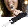 Elderly Spoon Fork, Universal Cuff Utensil Rotating Dining Eating Aids Utensil with Adjustable Holder Strap for Disabled Patient Elderly view 4