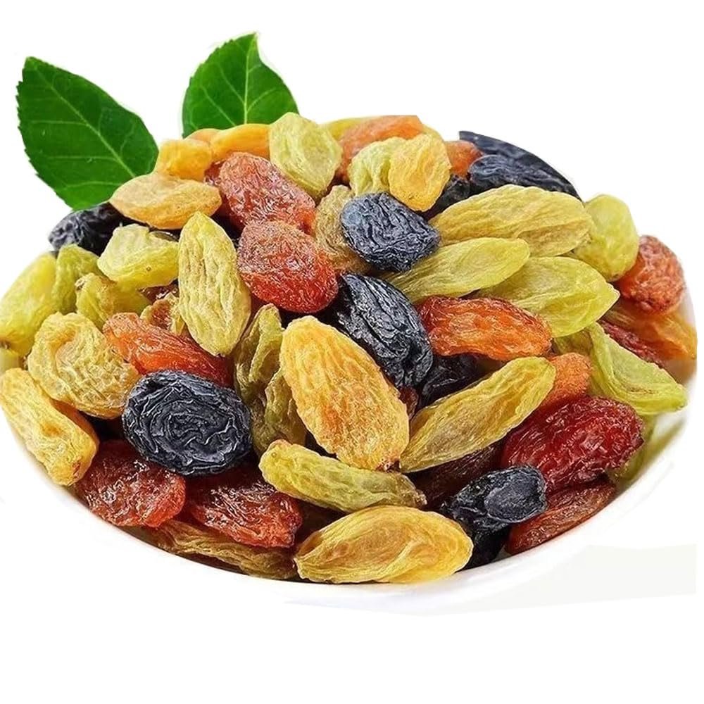 Golden Raisins, Large Seedless Green Grapes, Four-Color Raisins, 16.7 oz/500g, No Added Sugar, Vegan(1pcs)