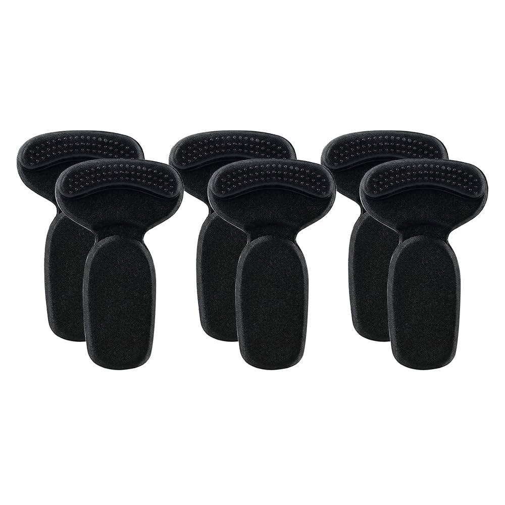 Heel Grips for Women's Shoes, 2026 Upgraded T-Shaped Design Anti Slip Heel Liners, Soft Heel Protectors and Pads for Shoes that are Too Big (3, Black)
