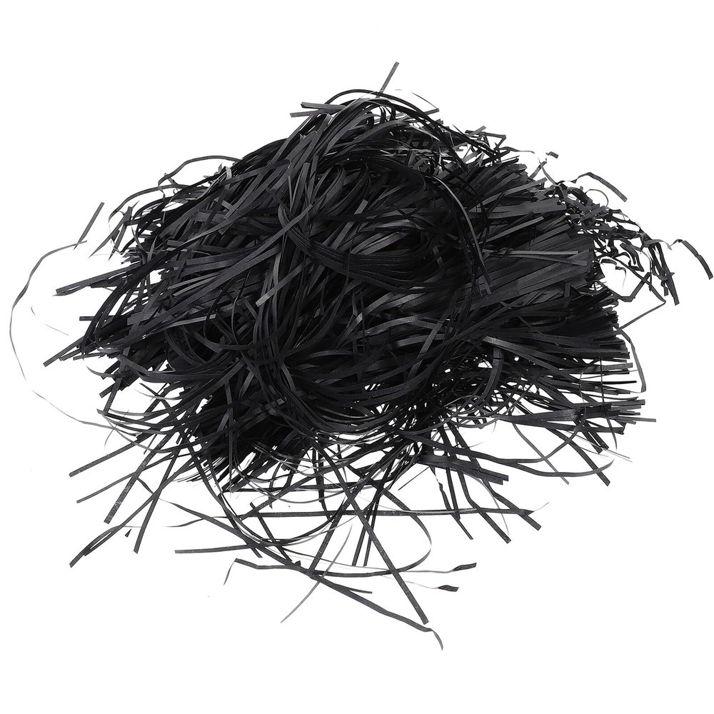 Housoutil Black Crinkle Paper Shred Basket Filler 500g Pack Shredded Tissue Paper for Box and Candy Box Decoration Wedding Supply