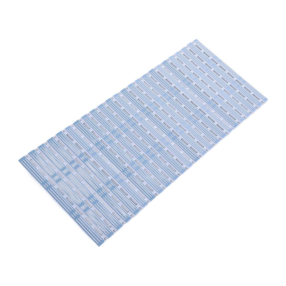 Shower Mat, Double Sided Anti Slip for a Safe Bath, Soft Easy to Clean TPE Material Bath Mat for Bathroom Floor 40x91cm Blue White