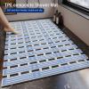 Shower Mat, Double Sided Anti Slip for a Safe Bath, Soft Easy to Clean TPE Material Bath Mat for Bathroom Floor 40x91cm Blue White view 2