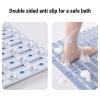 Shower Mat, Double Sided Anti Slip for a Safe Bath, Soft Easy to Clean TPE Material Bath Mat for Bathroom Floor 40x91cm Blue White view 3
