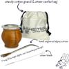 BOHEMIA YERBA MATE SET. 1 Yerba Mate Tea Bag + Mate Calabash Gourd (Camionero style) + Mate Straw (Handcrafted in German Silver) + Cleaning Brush view 3