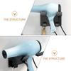 OUNONA Wall-mounted Hair Dryer Holder Stainless Steel Blow Dryer Rack No-drill Installation Bathroom Storage Organizer for Travel and Salon Use view 3