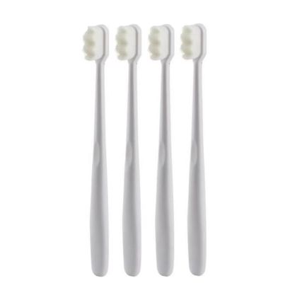 1/4pcs Toothbrush Soft Gentle Family Oral Hygiene Care Portable Adult Toothbrush(4pcs-White Wave)