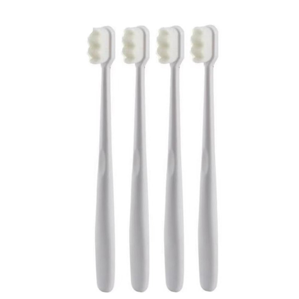 1/4pcs Toothbrush Soft Gentle Family Oral Hygiene Care Portable Adult Toothbrush(4pcs-White Wave)