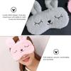 Angoily Rabbit Sleeping Eye Mask Plush Eye Cover 2pcs Set Pink and Gray Soft Eyeshade for Travel Nap Night Sleep view 3