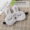 Angoily Rabbit Sleeping Eye Mask Plush Eye Cover 2pcs Set Pink and Gray Soft Eyeshade for Travel Nap Night Sleep view 4
