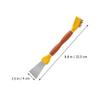 JECOMPRIS Multi-Function Kitchen Cleaning Tool Double-Headed Stainless Steel Scraper with Stiff Bristle Brush Handheld Cooktop and Refrigerator Defrost Scraper Yellow view 2