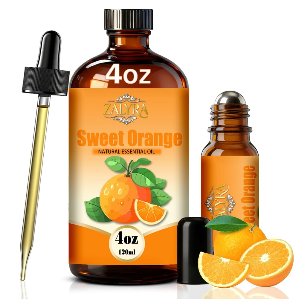 Sweet Orange Essential Oil,for Diffuser,DIY,4 Fl Oz(120ml)+0.33 Fl Oz(10ml)