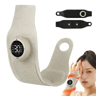 Rechargeable Electric Wrist Massager, Cordless Hand Heating Pad with 360 Ergonomic Support, 8 Modes 30 Intensity Levels, Adjustable Length Magnetic Detachable Host for Hand Pain Relief (White)