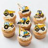 60 Pack Edible Construction Cupcake Toppers Dump Truck Excavator Tractor Party Stop Sign Cupcake Picks Kids Birthday Construction Theme Baby Shower Party Cake Decorations Supplies view 2