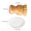 NUOBESTY Kitchen Pot and Dish Scrub Brush Set, 2pcs Natural Fiber Wok Cleaner with Draining Base, Multi-use Portable Kitchen Cleaning Supplies for Home view 2