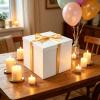 PACKGILO Large White Gift Box with Lid 12x12x10 Inches White Box view 2