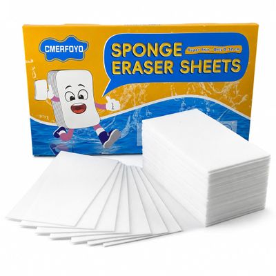 48 Pads Magic Sponge Eraser Sheets, Super Thin 0.12cm Disposable Melamine Sponge Sheets, 4X High Density Melamine Foam Sheet Flexible White Cleaning Eraser Wipes for Kitchen Sink Shoes Dish Faucet