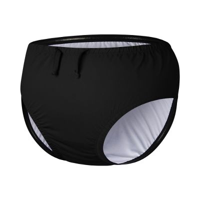 SPOFOR Adult Special Needs Reusable Swim Diapers Waterproof Leakproof Cloth Diaper Cover for Incontinence Unisex Black M