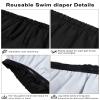 SPOFOR Adult Special Needs Reusable Swim Diapers Waterproof Leakproof Cloth Diaper Cover for Incontinence Unisex Black M view 4