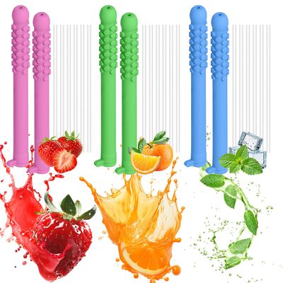 18 Pcs Chewable Essential Oil Breath Sticks, Silicone Aroma Sticks for Stress Relief & Fresh Breath, Oral Fixation Aid for Pen Biting Habit, Portable Small Size for On-the-Go (Multicolor)
