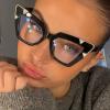Melrose Oversized Cat Eye Reading Glasses Luxury Bling Rhinestone Magnified Blue Light Blocking Reader Glasses (Leopard, 3.0, x) view 3